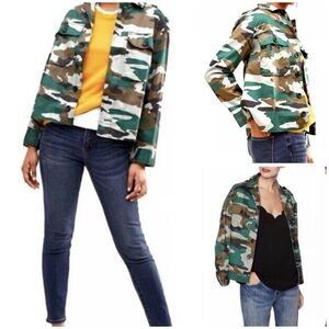 J. Crew Mercantile Camouflage Utility Jacket Overshirt Size Medium